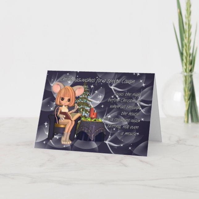 Tarjeta Festiva Primo navidad, noche antes del ratón Navidades (Anverso)