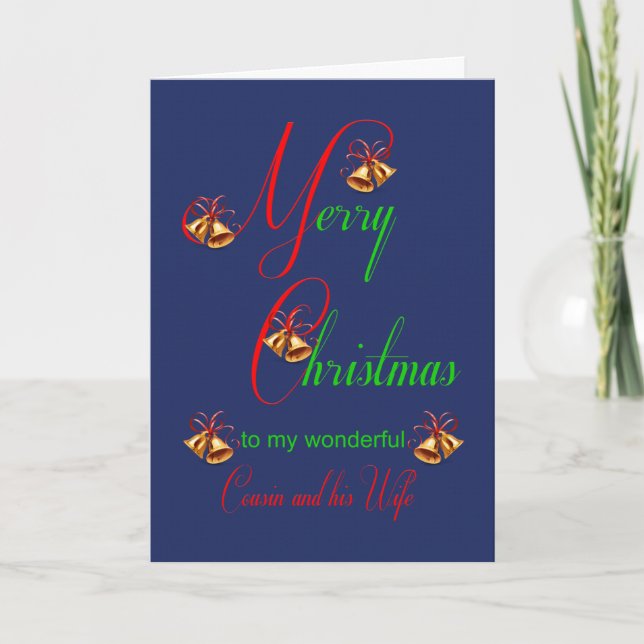 Tarjeta Festiva Primo y sus esposas Navidades campanan (Anverso)