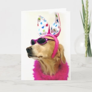 Tarjeta Festiva Princesa de Pascua del golden retriever
