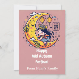 Tarjeta Festiva Princesa del Festival Happy Mid Otumn