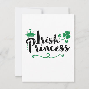 Tarjeta Festiva Princesa Irlandesa Mujeres Día de San Patricio Let