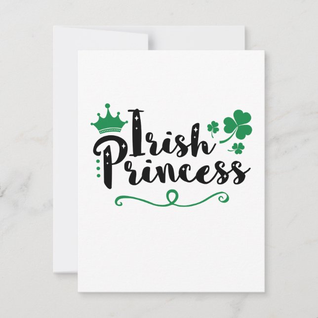 Tarjeta Festiva Princesa Irlandesa Mujeres Día de San Patricio Scr (Anverso)