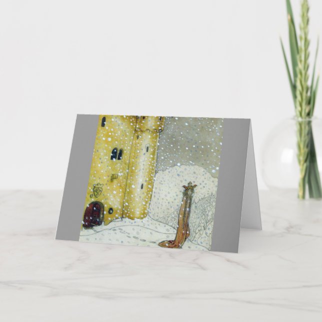 Tarjeta Festiva Princessa por el castillo Nevado (Anverso)