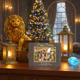 Tarjeta Festiva Printed Faux Brown Alligator Texture Photo