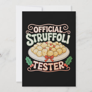 Tarjeta Festiva Probador Oficial de Struffoli Comida Italiana Navi