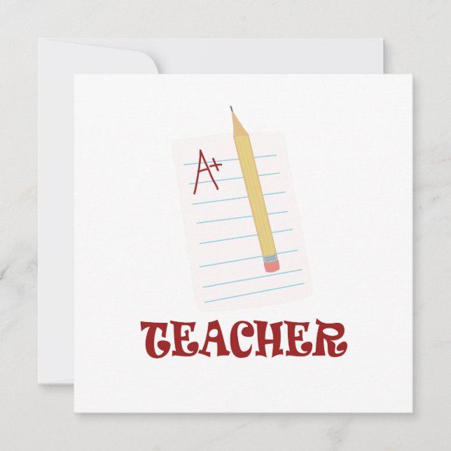 Tarjeta Festiva Profesor A+ (Anverso)