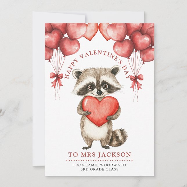 Tarjeta Festiva Profesor feliz Día de San Valentín (Anverso)