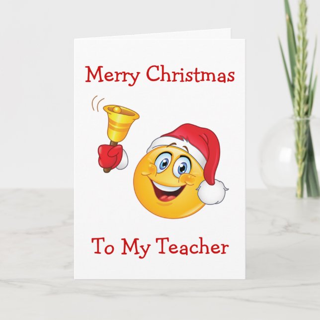TARJETA FESTIVA PROFESOR/NAVIDADES-NAVIDADES EMOJI PARA MAESTRO (Anverso)