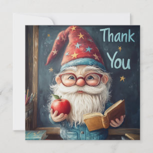 Tarjeta Festiva Profesora Cute Gnome - Gracias Ilustracion
