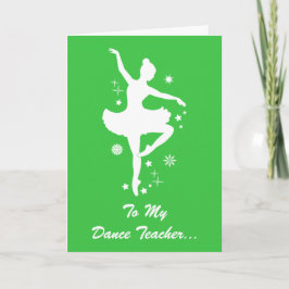 Tarjeta Festiva Profesora de danza Felices Fiestas Ballerina Silho