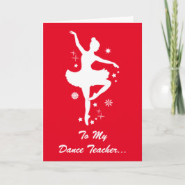 Tarjeta Festiva Profesora de danza Felices Fiestas Ballerina Silho