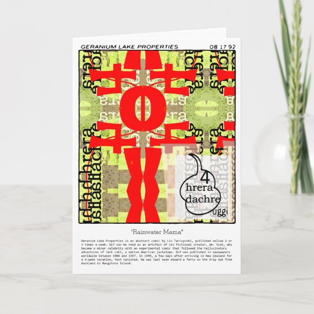 Tarjeta Festiva Propiedades del lago Geranium (Anverso)