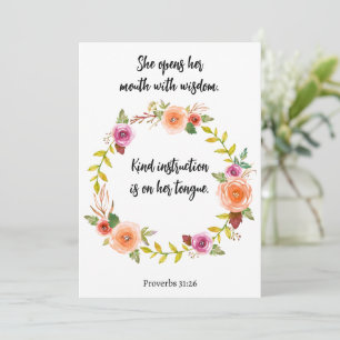 Tarjeta Festiva Proverbios del Día de la Madre Escritura Flor Acua