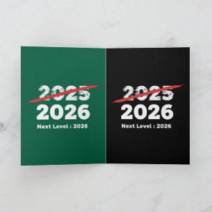 Tarjeta Festiva Próximo Nivel 2026   Divertida Despedida 2025 Año 