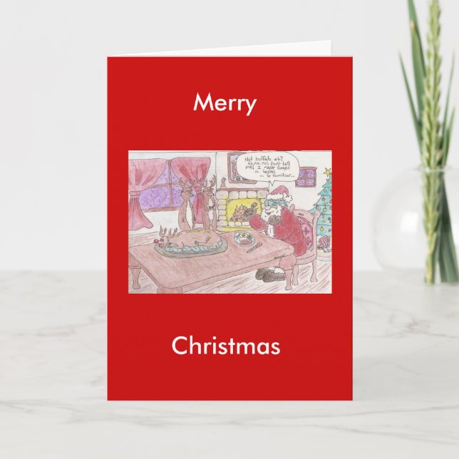 Tarjeta Festiva Prueba de sabor ciego de Santas (Anverso)