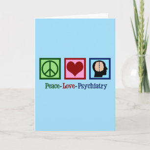 Tarjeta Festiva Psychiatrist Peace Love Psychiatry
