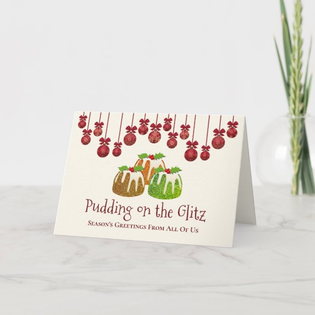 Tarjeta Festiva PUDDING ON THE GLITZ | Navidades corporativos (Anverso)