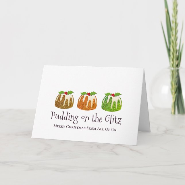 Tarjeta Festiva PUDDING ON THE GLITZ | Navidades de empresas (Anverso)