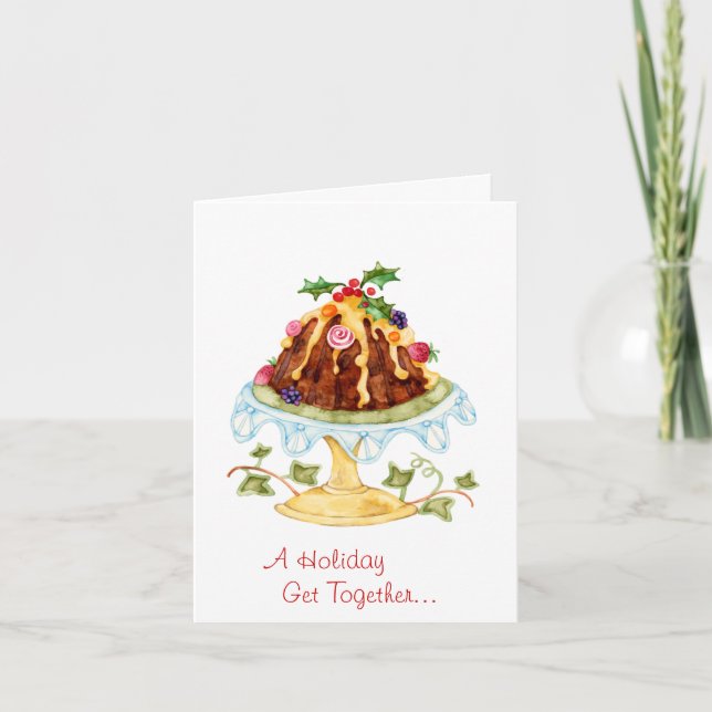Tarjeta Festiva Pudín de Figgy (Anverso)