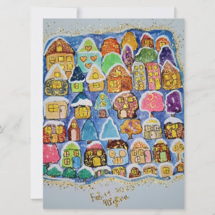 Tarjeta Festiva Pueblo de invierno