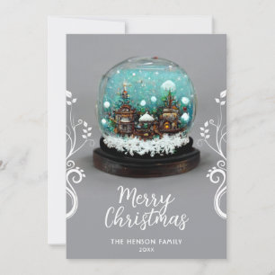 Tarjeta Festiva Pueblo de invierno de bola de nieve Planta trepado