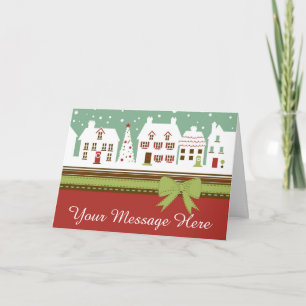 Tarjeta Festiva Pueblo del invierno