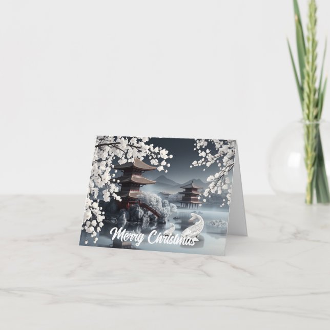 Tarjeta Festiva Pueblo Japonés (Anverso)