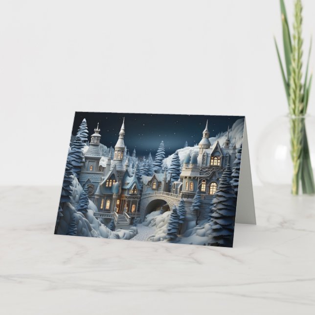 Tarjeta Festiva Pueblo Mágico de Invierno (Anverso)