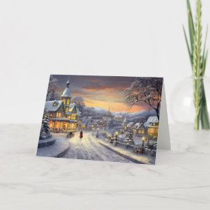 Tarjeta Festiva Pueblo Navideño