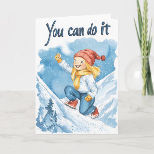 Tarjeta Festiva Puedes Hacerlo Chica Montañas