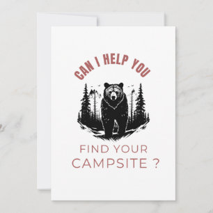 Tarjeta Festiva ¿Puedo Ayudarte A Encontrar Tu Campsite? Oso graci