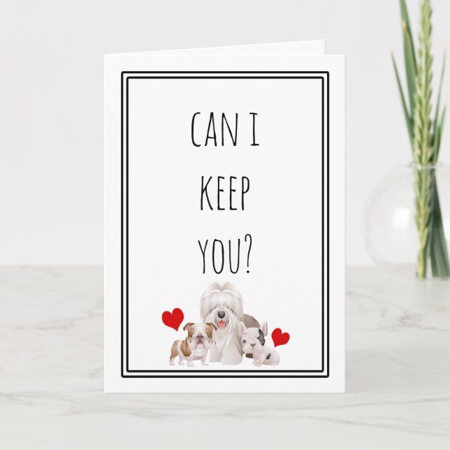 Tarjeta Festiva ¿Puedo Guardarte? Divertido Valentine (Anverso)