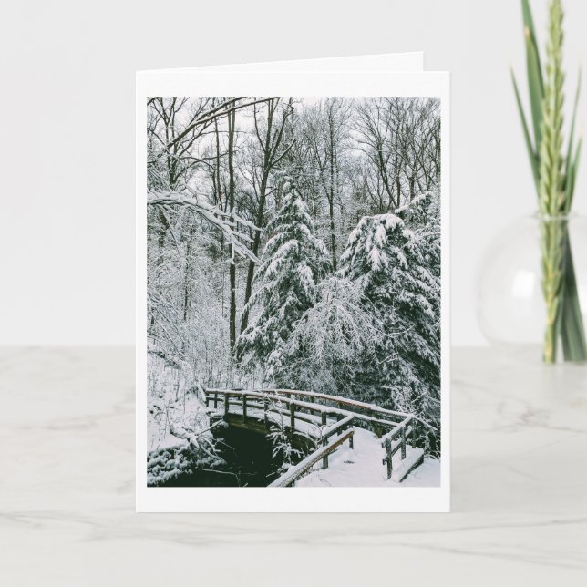 Tarjeta Festiva Puente Snowy (Anverso)