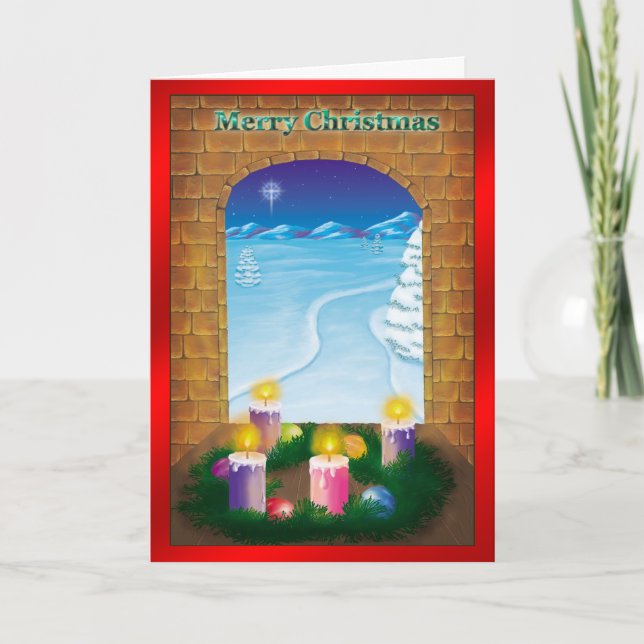 Tarjeta Festiva Puerta a los Navidades (Anverso)