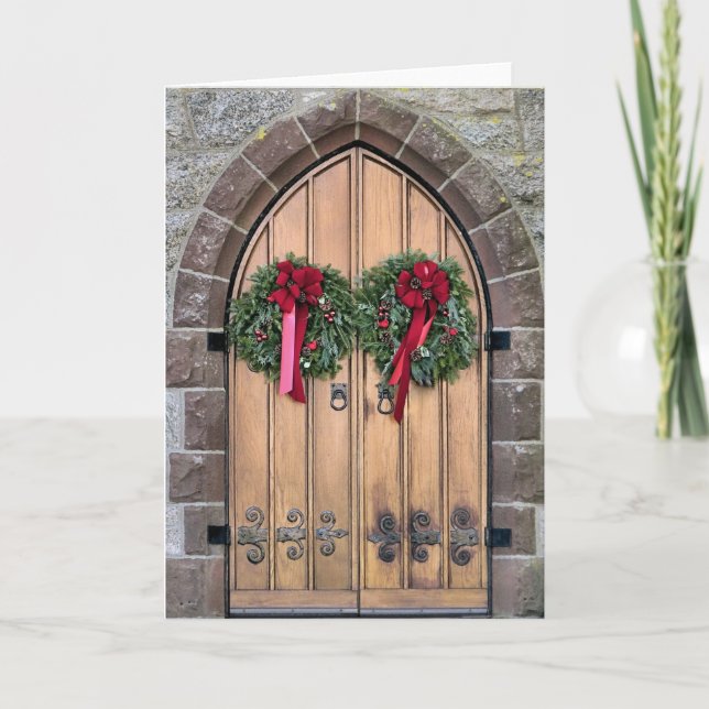 Tarjeta Festiva Puerta de la iglesia (Anverso)