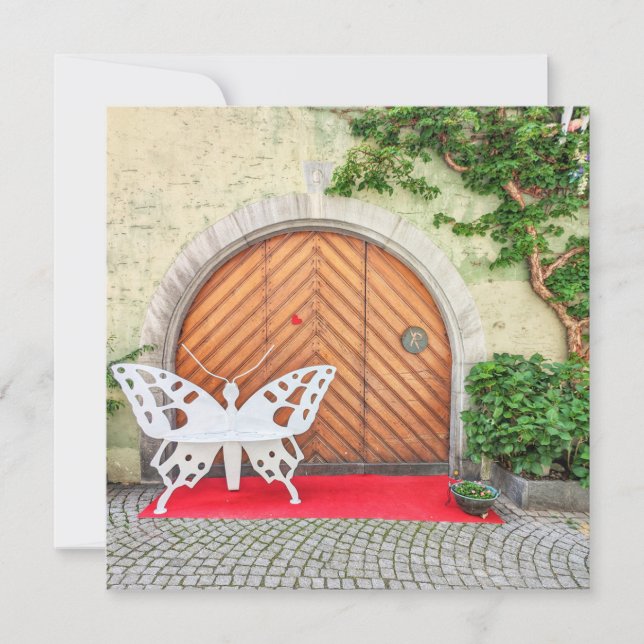 Tarjeta Festiva Puerta de la mariposa alemana (Anverso)