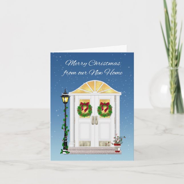 Tarjeta Festiva Puerta de vacaciones, nueva casa, saludo (Anverso)