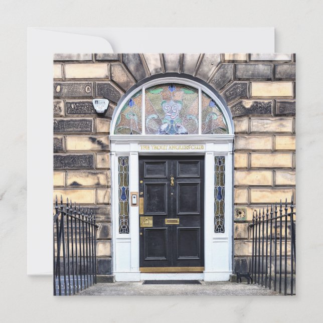 Tarjeta Festiva Puerta del club de los angloparos de Edimburgo (Anverso)