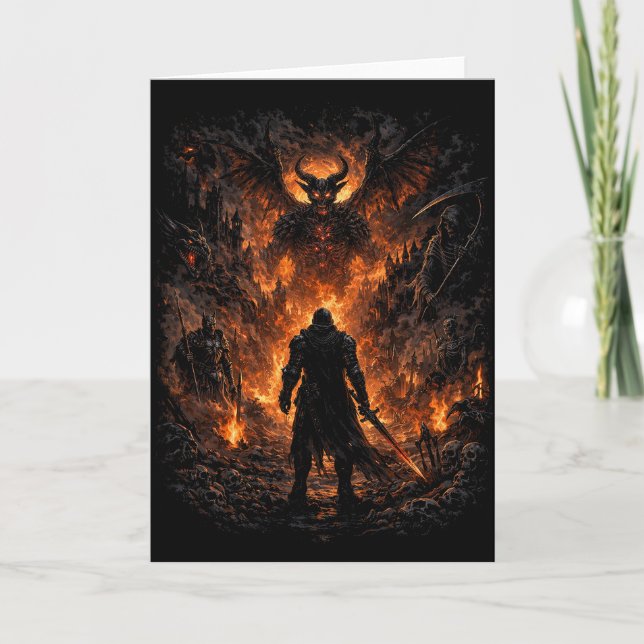 Tarjeta Festiva Puerta del Infierno (Anverso)