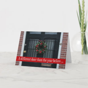 Tarjeta Festiva Puerta diferente: los Navidades usaron una nueva t