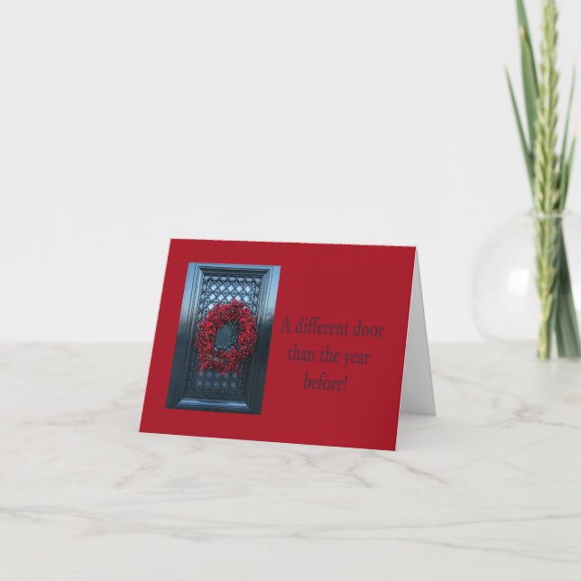 Tarjeta Festiva Puerta diferente: los Navidades usaron una nueva t (Anverso)