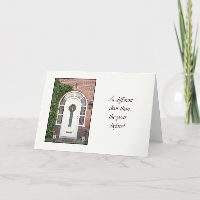 Tarjeta Festiva Puerta diferente: los Navidades usaron una nueva t (Anverso)