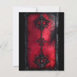 Tarjeta Festiva Puerta roja y negra de estilo gótico