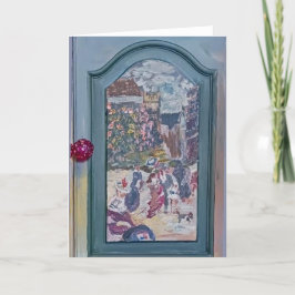 TARJETA FESTIVA PUERTAS DE GABINETE DE ESTILO RENOIR FRANCÉS