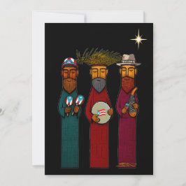 Tarjeta Festiva Puerto Rican Three Wise Men – Parranda