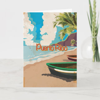 Tarjeta Festiva Puerto Rico Vintage Travel Poster