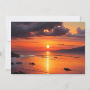 Tarjeta Festiva Puesta de sol Amanecer Impresionantes olas de la p