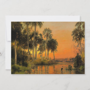 Tarjeta Festiva Puesta de sol en Florida, pintura de Herman Herzog