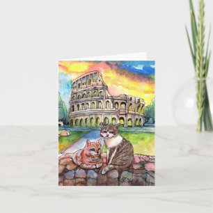 Tarjeta Festiva Puesta del sol en el coliseo