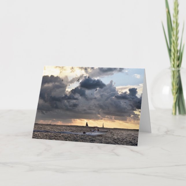 Tarjeta Festiva Puesto clave de pesca occidental, Florida (Anverso)